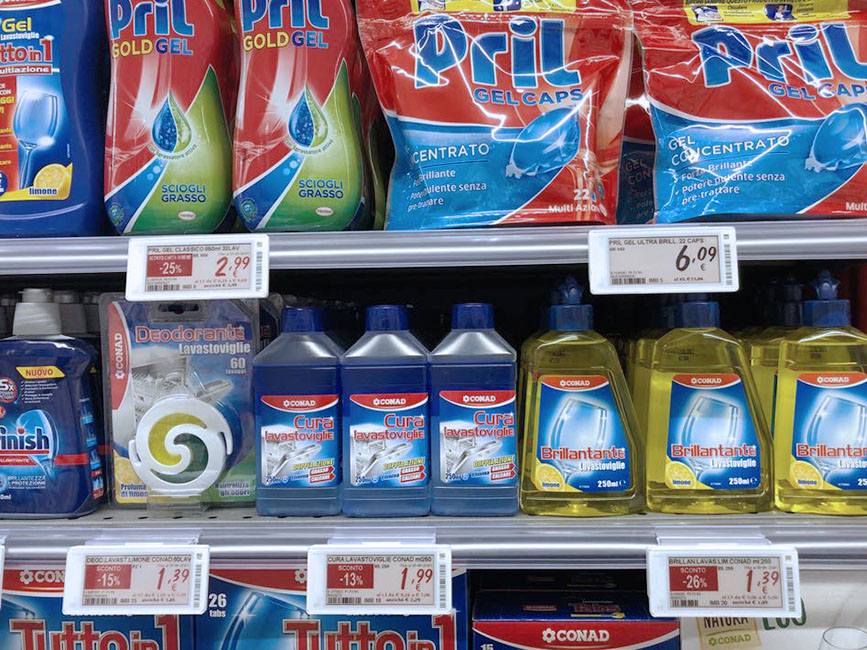 Nicolis Project | in-store digital communication conad-tirreno-etichette-elettroniche-3 Riapre il Conad Tirreno di Follonica con le soluzioni di comunicazione Nicolis Project  