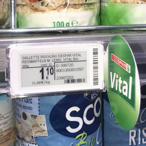 Nicolis Project | in-store digital communication etichette-elettroniche-eurospar-4 Le etichette elettroniche e bsystem3 migliorano la comunicazione e la produttività all’Eurospar di Bardolino  