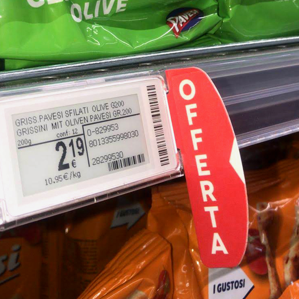 Nicolis Project | in-store digital communication etichette-elettroniche-eurospar-5 Le etichette elettroniche e bsystem3 migliorano la comunicazione e la produttività all’Eurospar di Bardolino  