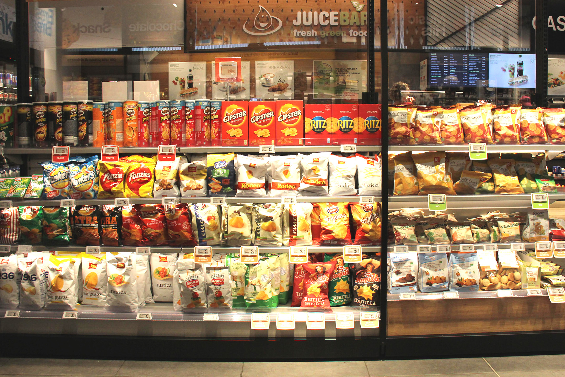 Nicolis Project | in-store digital communication etichette-elettroniche-interattive-corsia Il Gruppo Cremonini sceglie le etichette elettroniche interattive proposte da Nicolis Project per gli Chef Express di RHO e Villarboit  